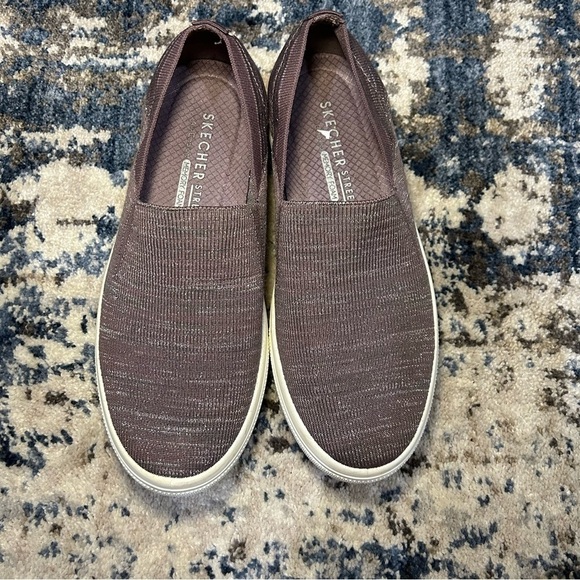 Sketchers Air Cooled Memory Foam Poppy-Cloud Dust Maylar Fleck Knit Slip-On Shoe - Picture 5 of 12